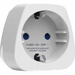 Adapteris kelioninis mėlynas Europos (Schuko) - JAV baltos spalvos цена и информация | Адаптеры, USB-разветвители | pigu.lt