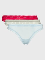 Стринги женские Calvin Klein Thong 3 пары, голубой, серый, розовый, 000QD3802E 6VW, 4500422612 цена и информация | Стринги | pigu.lt