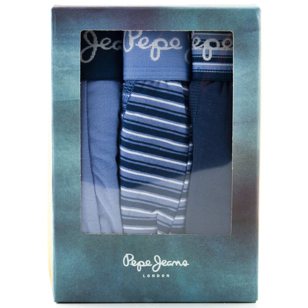 Pepe Jeans trumpikės vyrams PMU10753 533, mėlynos, 3 vnt. kaina ir informacija | Trumpikės | pigu.lt