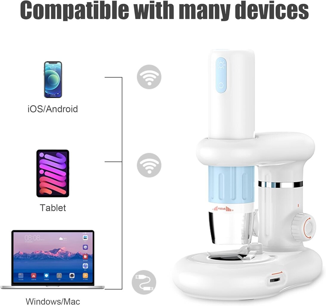 Wan Baiyuan Wireless Digital Microscope kaina ir informacija | Teleskopai ir mikroskopai | pigu.lt