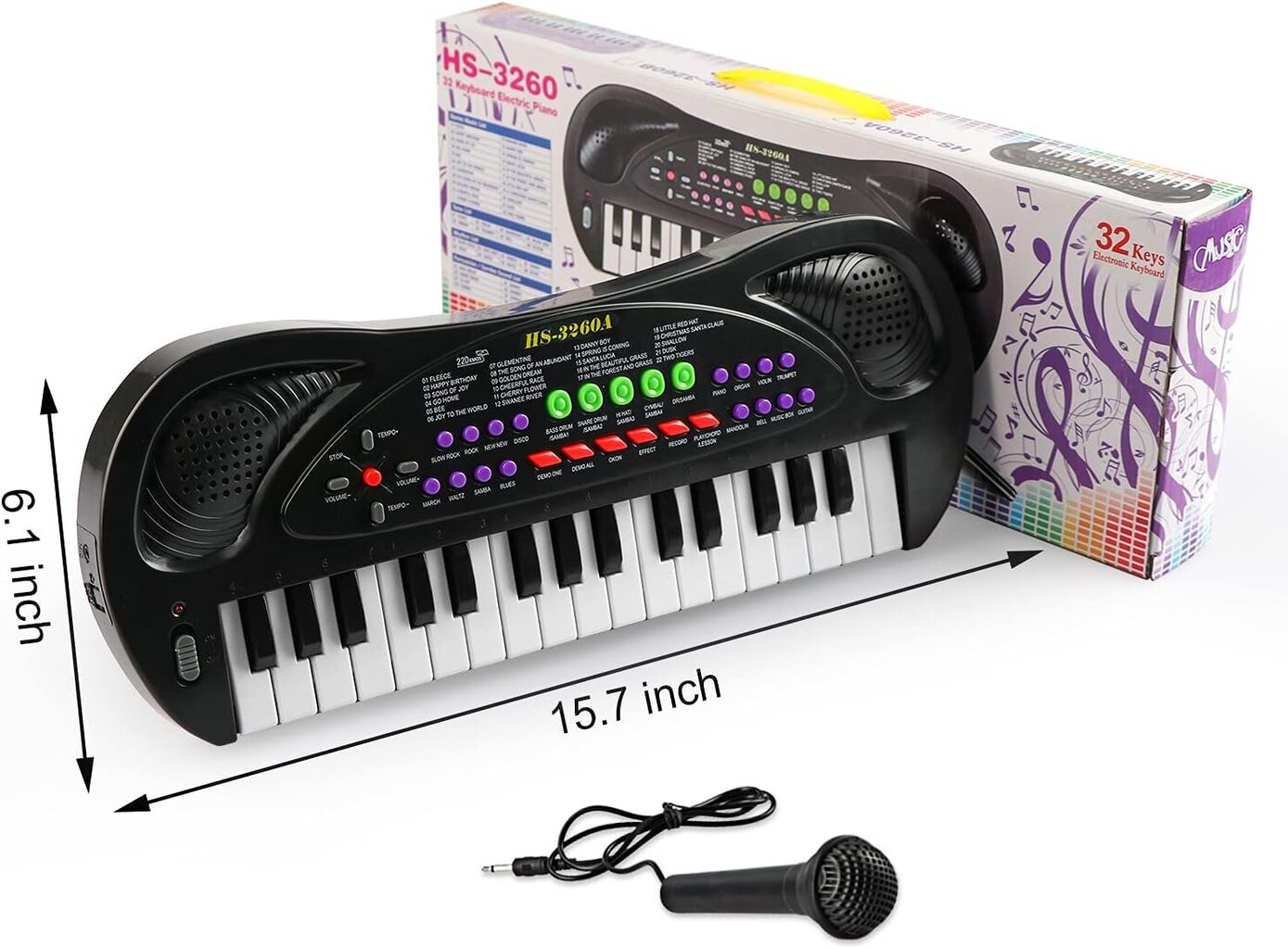 Vaikiškas pianinas HS-3260A kaina ir informacija | Klavišiniai muzikos instrumentai | pigu.lt