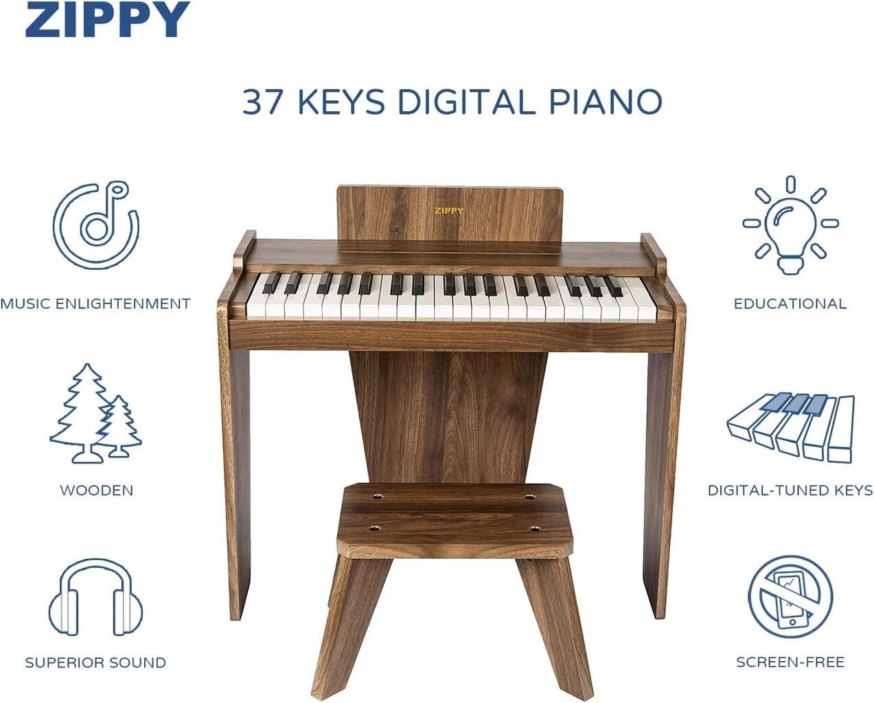 Vaikiškas pianinas Zippy цена и информация | Klavišiniai muzikos instrumentai | pigu.lt
