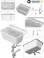 Ūkinė kriauklė garažas skalbykla virtuvės maišytuvas pilka цена и информация | Virtuvinės plautuvės | pigu.lt