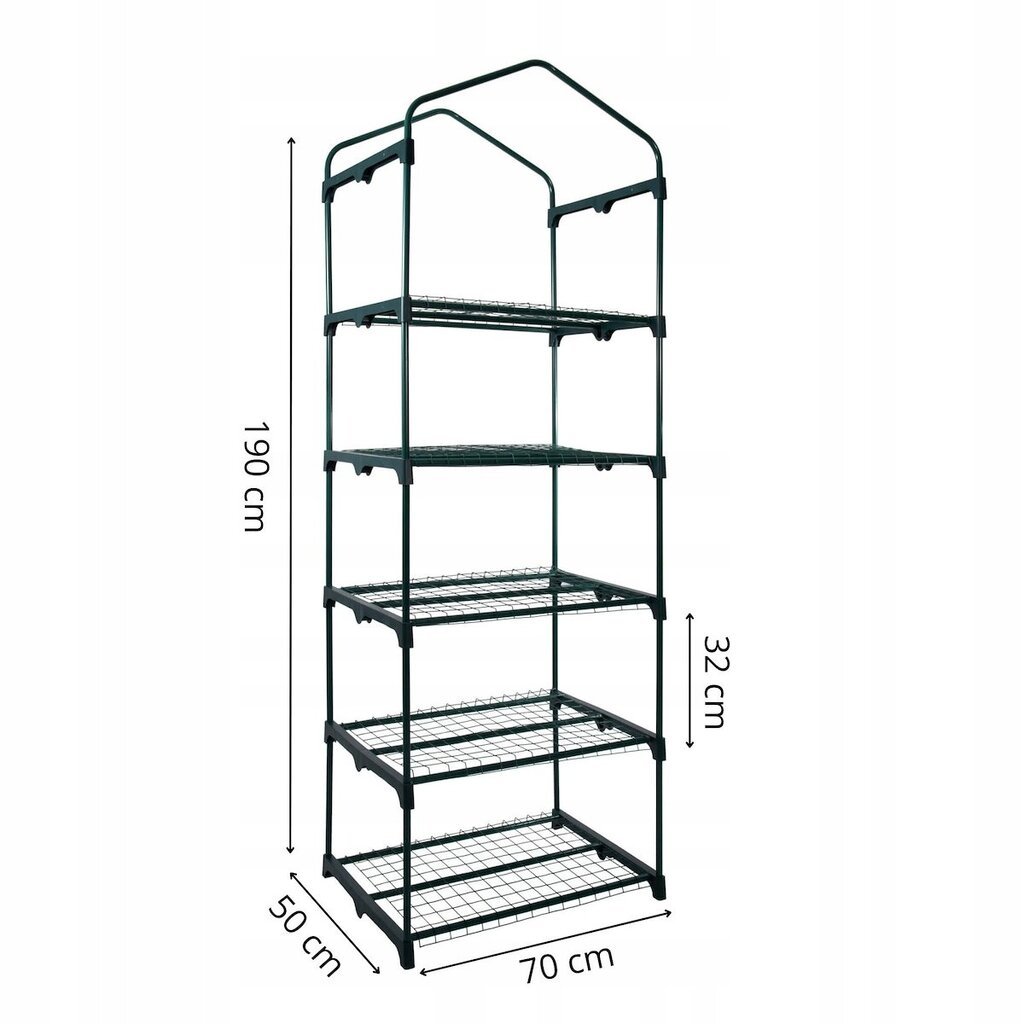 Mini šiltnamis daigams, gėlėms 50 x 70 x 190 cm kaina ir informacija | Šiltnamiai | pigu.lt