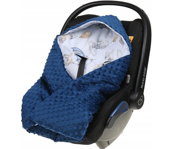 Antklodė su gobtuvu automobilinei kėdutei Babymam, blue, 80x80cm kaina ir informacija | Autokėdučių priedai | pigu.lt