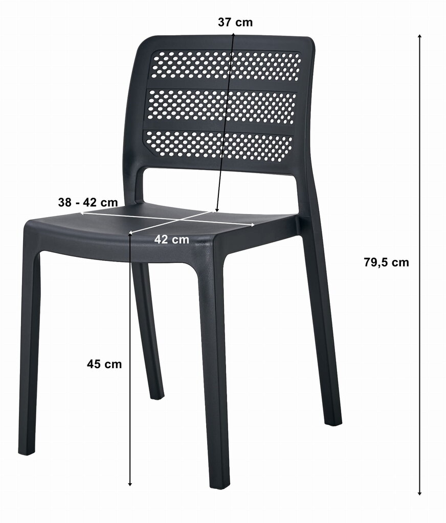 2-ių kėdžių komplektas, juodas kaina ir informacija | Virtuvės ir valgomojo kėdės | pigu.lt