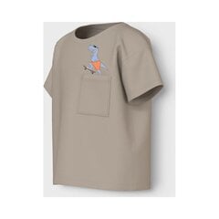Marškinėliai vaikams Name It Boxy Top 323630, smėlio spalvos цена и информация | Рубашки для девочек | pigu.lt