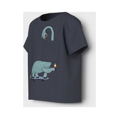 Marškinėliai vaikams Name It Boxy Top 323631, mėlyni kaina ir informacija | Marškinėliai mergaitėms | pigu.lt