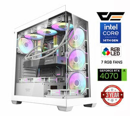 Mdata Gaming Core i7-14700F 64GB 512GB SSD 1TB HDD RTX 4070 12GB NoOS kaina ir informacija | Stacionarūs kompiuteriai | pigu.lt