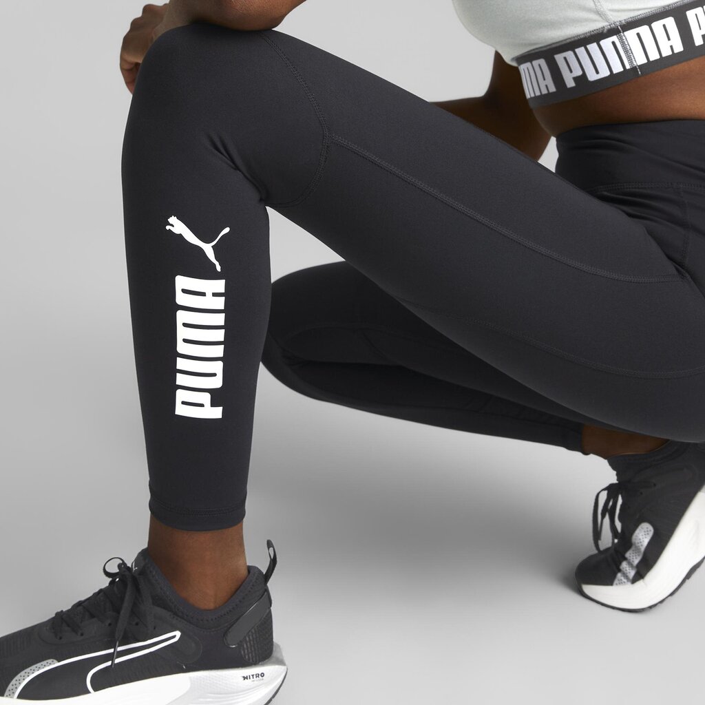 Puma kelnės moterims Train Favorite Logo High Waist 52241901, juodos цена и информация | Sportinė apranga moterims | pigu.lt