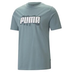 PUMA mėlynos spalvos laisvalaikio marškinėliai vyrams GRAPHICS Puma Wording Tee Adria 67447584 - 67447584 kaina ir informacija | Vyriški marškinėliai | pigu.lt