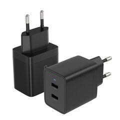 Сетевая зарядка Choetech Q5006 2xUSB-C PD40W черная цена и информация | Зарядные устройства для телефонов | pigu.lt