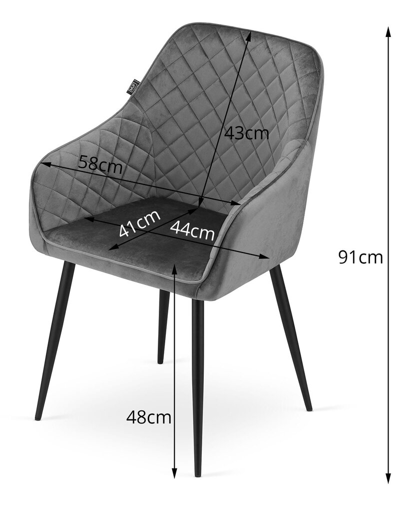 Kėdė Leobert Nugat, smėlio/juoda kaina ir informacija | Virtuvės ir valgomojo kėdės | pigu.lt