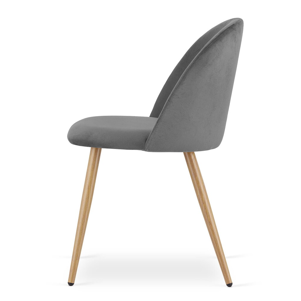 3-ių kėdžių komplektas Leobert Bello, pilkas/rudas kaina ir informacija | Virtuvės ir valgomojo kėdės | pigu.lt