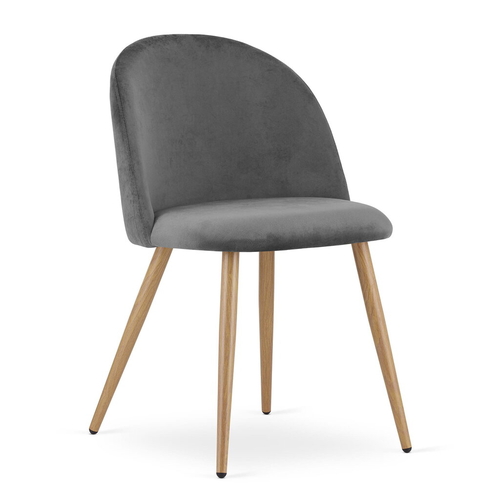 3-ių kėdžių komplektas Leobert Bello, pilkas/rudas kaina ir informacija | Virtuvės ir valgomojo kėdės | pigu.lt