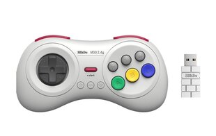 8BitDo M30 2.4G belaidis pultelis (baltas) kaina ir informacija | Žaidimų vairai | pigu.lt