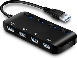 PTN USB 4 prievadas USB 3.0 šakotuvas kaina ir informacija | Adapteriai, USB šakotuvai | pigu.lt