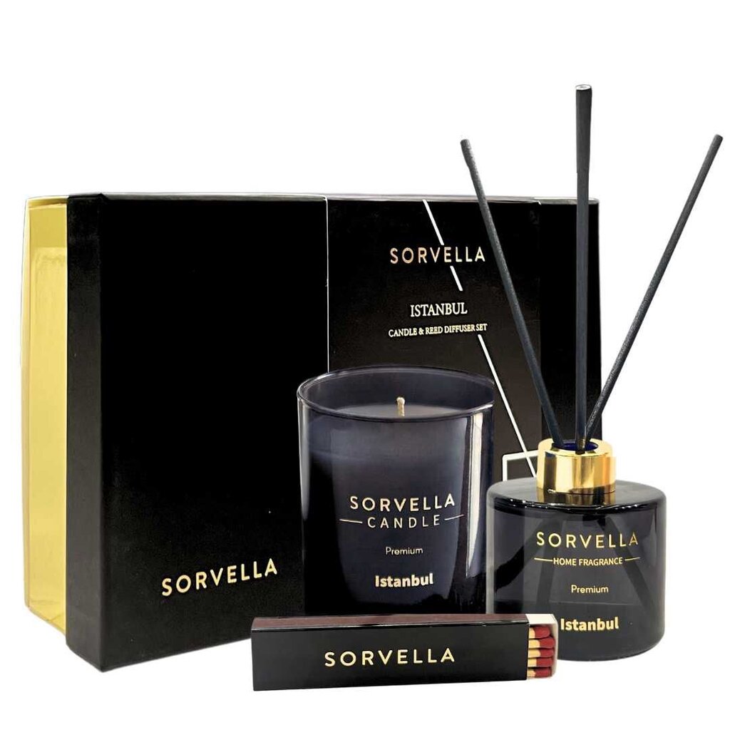 Rinkinys Sorvella Istanbul: aromatinis difuzorius, 120 ml + žvakė 170 g kaina ir informacija | Namų kvapai | pigu.lt