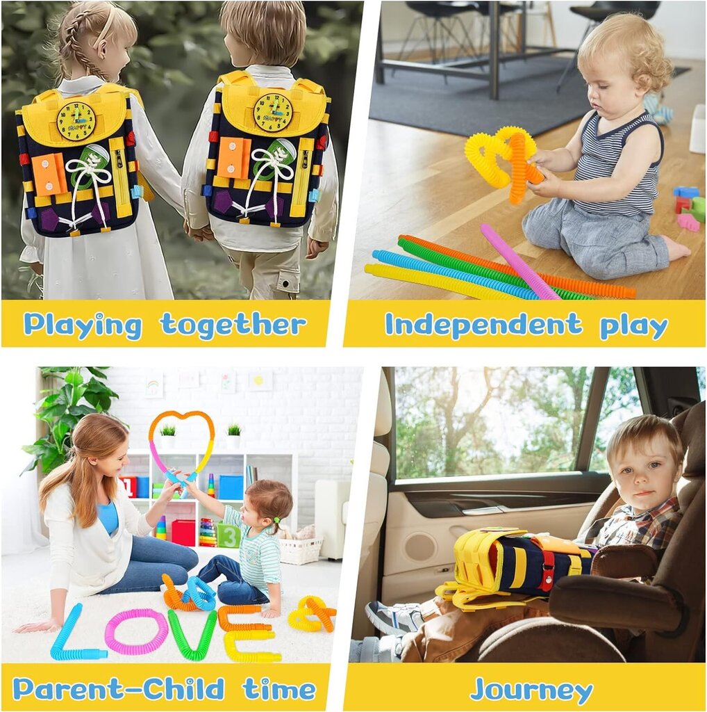 Montessori edukacinė kuprinė AstarX Busy Board 30-in-1 kaina ir informacija | Lavinamieji žaislai | pigu.lt