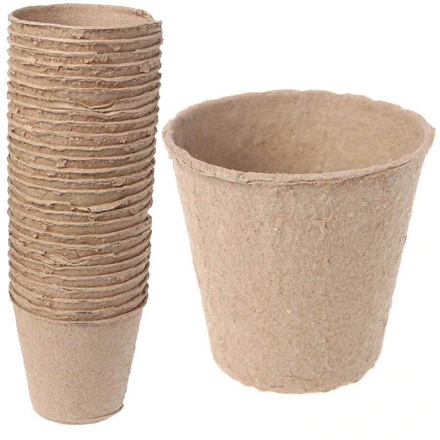 Durpių puodeliai daiginimui Dekorstar, 6 x 6 cm, 60 vnt. цена и информация | Vazonėliai daiginimui ir persodinimui | pigu.lt