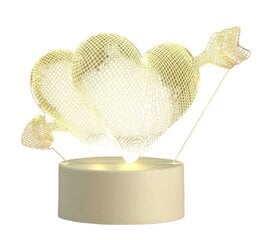 Geekeo 3D Настольная акриловая лампа в виде сердец, теплый белый цена и информация | Настольные светильники | pigu.lt