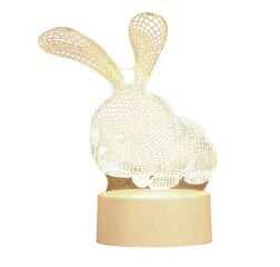 Geekeo 3D Настольная акриловая лампа в виде кролика, теплый белый цена и информация | Настольные светильники | pigu.lt