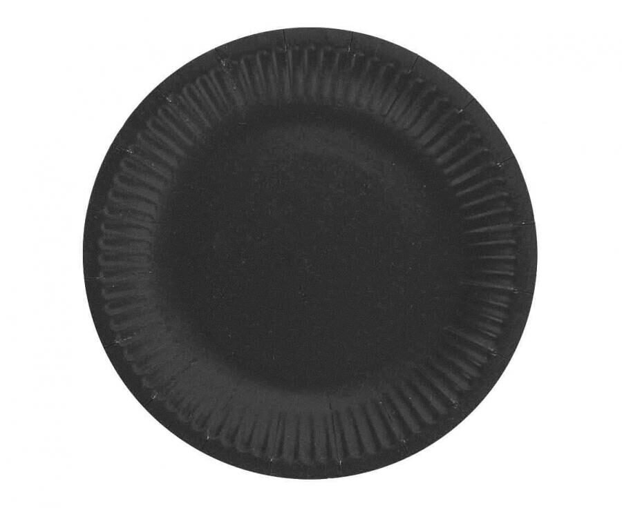 Lėkštės Monochrome, juodos, 6 vnt., 18 cm kaina ir informacija | Vienkartiniai indai šventėms | pigu.lt