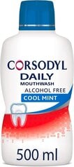 Burnos skalavimo skystis Corsodyl Daily Cool Mint Alcohol Free, 500 ml kaina ir informacija | Dantų šepetėliai, pastos | pigu.lt