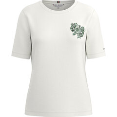 Tommy Hilfiger marškinėliai moterims WW0WW34690 YBL, balti kaina ir informacija | Marškinėliai moterims | pigu.lt