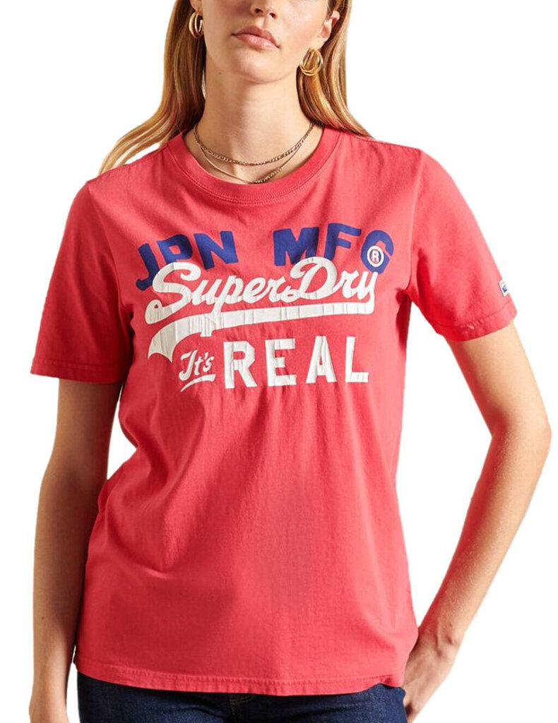 Marškinėliai moterims Superdry W1010701A VRI, raudoni kaina ir informacija | Marškinėliai moterims | pigu.lt