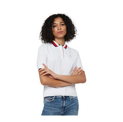 Tommy Hilfiger polo marškinėliai moterims WW0WW25214 100, balti kaina ir informacija | Marškinėliai moterims | pigu.lt
