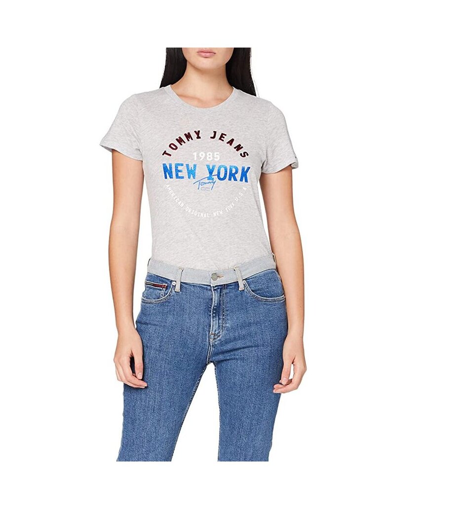 Tommy Hilfiger marškinėliai moterims DW0DW08483 P0I, pilki kaina ir informacija | Marškinėliai moterims | pigu.lt