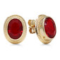 Auksiniai auskarai su ovaliu raudonu cirkonu ir apvadu цена и информация | Auskarai | pigu.lt