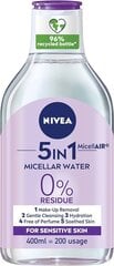 Micelinis vanduo 5in1 Nivea, 400 ml kaina ir informacija | Veido prausikliai, valikliai | pigu.lt