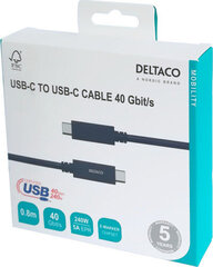 Deltaco USB4 gen3/USB-C - USB-C/5A EPR, 0.8 m kaina ir informacija | Kabeliai ir laidai | pigu.lt