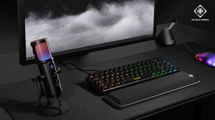 DELTACO GAMING RGB srautinis mikrofonas, juodas kaina ir informacija | Mikrofonai | pigu.lt