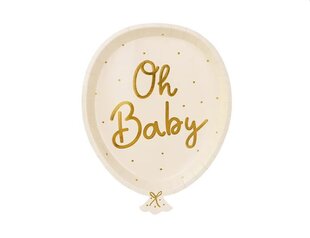 Popierinės lėkštutės Oh Baby, 6 vnt., 17,5 x 22 cm цена и информация | Праздничная одноразовая посуда | pigu.lt