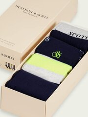Носки для мужчин Scotch & Soda, 4 пары, темно-синие, серые цена и информация | Мужские носки | pigu.lt