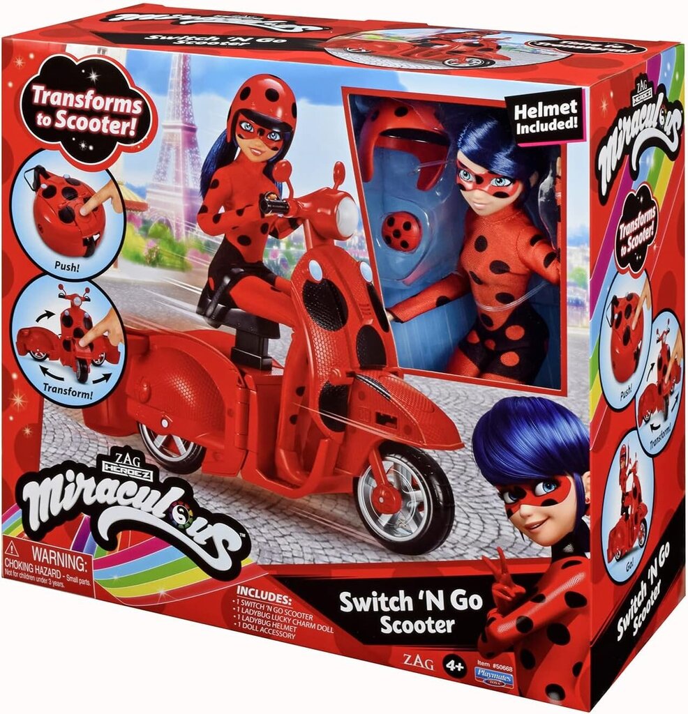Lėlė su motoroleriu ir priedais Miraculous Ladybug Scooter kaina ir informacija | Žaislai mergaitėms | pigu.lt