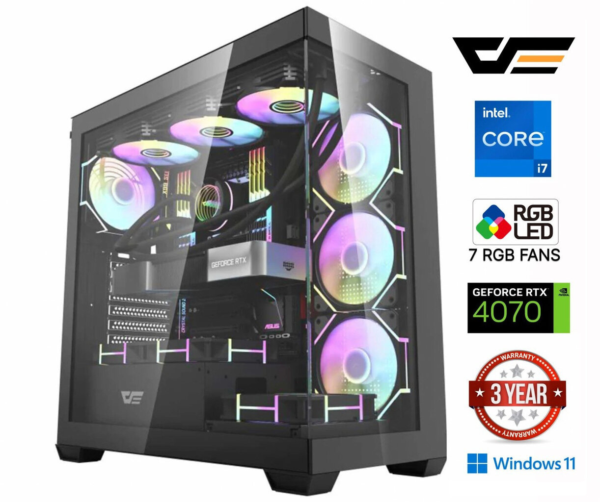 Mdata Gaming Core i7-13700F цена и информация | Stacionarūs kompiuteriai | pigu.lt