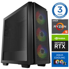 INTOP AQUA Ryzen 5 7600X 16GB DDR5 2TB SSD M.2 NVME RTX3050 6GB no-OS цена и информация | Stacionarūs kompiuteriai | pigu.lt