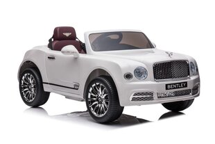 Vienvietis vaikiškas elektromobilis Bentley Mulsanne, baltas kaina ir informacija | Elektromobiliai vaikams | pigu.lt