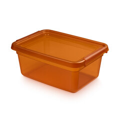 Orplast dėžė su dangčiu ir spaustukais, 28x38x16 cm, oranžinė kaina ir informacija | Daiktadėžės | pigu.lt