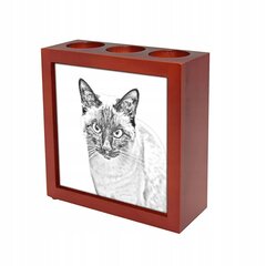Сиамская кошка Подставка для ручки, подсвечник цена и информация | Kanceliarinės prekės | pigu.lt