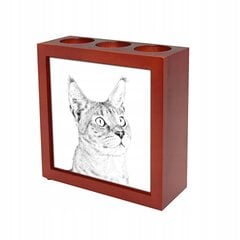 Chausie Cat Подставка для ручек, подсвечник цена и информация | Kanceliarinės prekės | pigu.lt