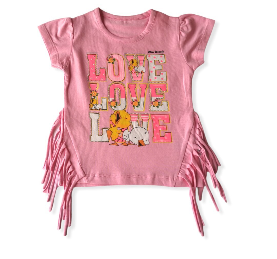 Marškinėliai mergaitėms Unruly, rožiniai цена и информация | Marškinėliai mergaitėms | pigu.lt