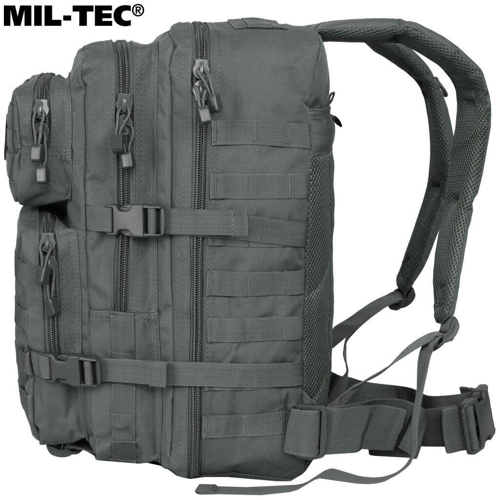 Karinė turistinė kuprinė Mil-Tec Assault Pack LG, 36 L, pilka kaina ir informacija | Turistinės ir kelioninės kuprinės | pigu.lt