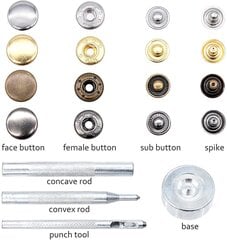 Набор металлических кнопок 40 шт. цена и информация | Принадлежности для шитья | pigu.lt