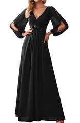 Длинное женское платье EverPretty, черное цена и информация | Платья | pigu.lt