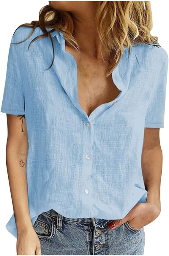 Marškiniai moterims Maavoki, mėlyni kaina ir informacija | Palaidinės, marškiniai moterims | pigu.lt